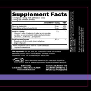 CONTROLLED LABS Purple Wraath, BCAA and EAA Amino Acid Supplement, with Endurance Blend Intra Workout Powder, Optimal Endurance, Focus, and Stamina (Sour Apple, 90 Servings)