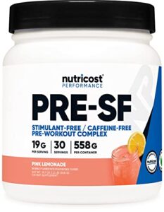 nutricost stim-free pre-workout, 30 servings (pink lemonade) – caffeine free, stimulant free, non-gmo, gluten free