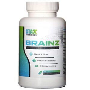 stax brainz nootropic brain supplement, brain booster – memory supplement for brain function, memory and focus – memory pills to help reduce daily stress, support brain health mind clarity – alpha gpc
