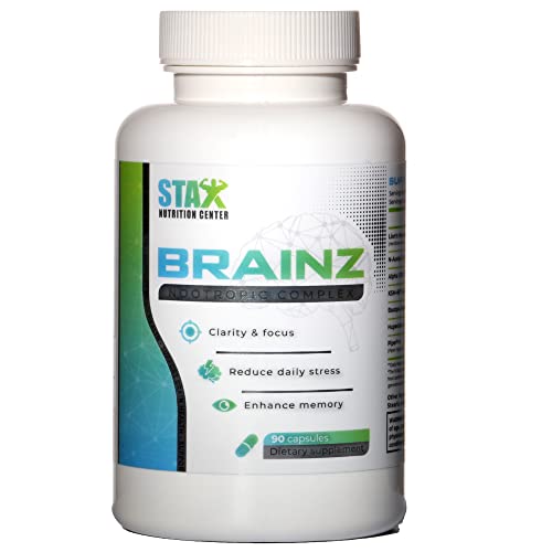 Stax Brainz Nootropic Brain Supplement, Brain Booster - Memory Supplement for Brain Function, Memory and Focus - Memory Pills to Help Reduce Daily Stress, Support Brain Health Mind Clarity - Alpha GPC