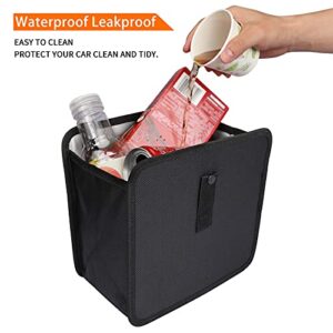 Hanging Car Trash Bag Can Premium Waterproof Litter Garbage Bag Organizer 1.85 Gallon Capacity Black Powertiger