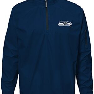 Outerstuff NFL Youth Boys Alpha Performance 1/4 Zip Jacket-Dark Navy-XL(18), Seattle Seahawks