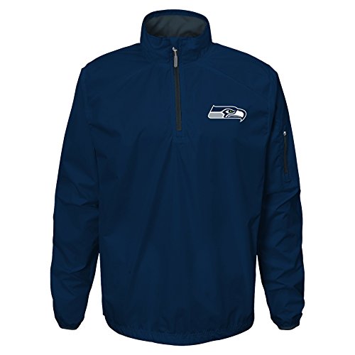 Outerstuff NFL Youth Boys Alpha Performance 1/4 Zip Jacket-Dark Navy-XL(18), Seattle Seahawks