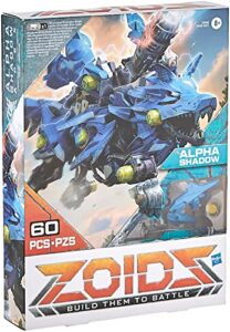 zoids hasbro giga battlers alpha shadow – wolf-type buildable beast figure with motorized motion – toys for kids ages 8 and up, 60 pieces (e5546)