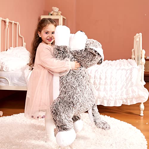 IKASA Large Wolf Stuffed Animal Plush Toy,Giant Cute Jumbo Soft Toys,Huge Big Size Plushy Fluffy Fat Oversized Plushie,Gifts for Kids Girls Boys Girlfriend Children (30 inches, Coffee Brown)