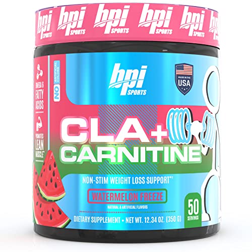 BPI Sports CLA+Carnitine–Conjugated Linoleic Acid–Weight Loss Formula –Metabolism, Performance, Lean Muscle–Caffeine Free–For Men & Women–Watermelon Freeze–50 servings – 12.34 oz.(Packaging May Vary)