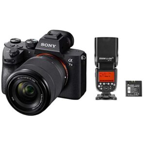 sony a7 iii mirrorless digital camera with fe 28-70mm lens, bundle with flashpoint zoom li-ion r2 ttl on-camera flash speedlight