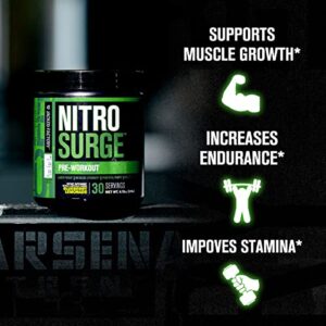 Nitrosurge Pre-Workout & Creatine Monohydrate - Pre Workout Powder With Creatine for Muscle Growth, Increased Strength, Endless Energy, Intense Pumps - Cherry Limeade Preworkout & Unflavored Creatine