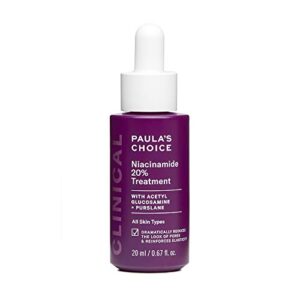 paula’s choice clinical 20% niacinamide vitamin b3 concentrated serum, anti-aging treatment for discoloration and minimizing large pores, fragrance-free & paraben-free, 0.67 ounce dropper bottle