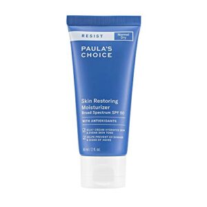 paula’s choice resist skin restoring moisturizer spf 50, uva & uvb protection, shea butter & niacinamide, anti-aging sunscreen for dry skin, 2 ounce