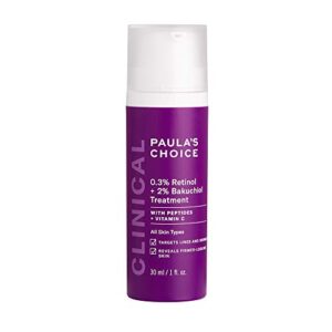 paula’s choice clinical 0.3% retinol + 2% bakuchiol treatment, anti-aging serum for deep wrinkles & fine lines, fragrance-free & paraben-free, 1 ounce