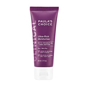 paula’s choice clinical ultra-rich face moisturizer with jojoba, coconut oil & shea butter, redness-prone, dry, sensitive skin, 2 ounce