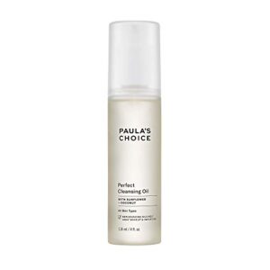 paula’s choice perfect cleansing oil with jojoba, sunflower & coconut oil cleanser face wash for dry skin, 4 ounce