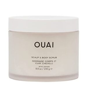 ouai scalp & body scrub. deep-cleansing scrub for hair and skin that removes buildup, exfoliates and moisturizes. made with sugar and coconut oil. free from parabens, sulfates and phthalates (8.8 oz)