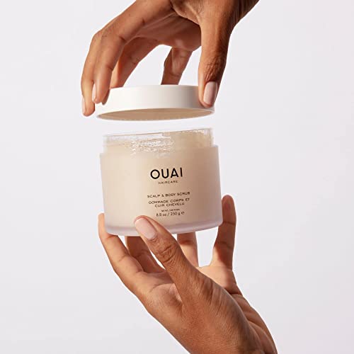 OUAI Scalp & Body Scrub. Deep-Cleansing Scrub for Hair and Skin that Removes Buildup, Exfoliates and Moisturizes. Made with Sugar and Coconut Oil. Free from Parabens, Sulfates and Phthalates (8.8 oz)