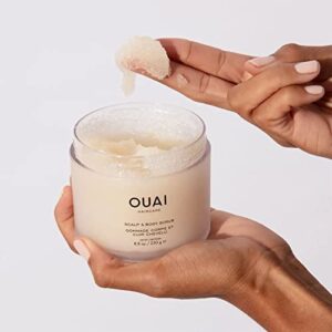 OUAI Scalp & Body Scrub. Deep-Cleansing Scrub for Hair and Skin that Removes Buildup, Exfoliates and Moisturizes. Made with Sugar and Coconut Oil. Free from Parabens, Sulfates and Phthalates (8.8 oz)