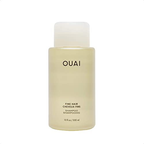 OUAI Fine Shampoo. Bring Fine Hair to the Next Level with Strengthening Keratin, Biotin and Chia Seed Oil. Hair is Left Clean, Bouncy and Voluminous. Free from Parabens, Sulfates and Phthalates. 10 oz