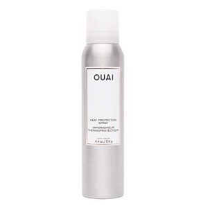 ouai heat protection spray. an incredible multi-purpose priming spray that provides heat protection against heat & styling tools up to 450 degrees fahrenheit. great for colored hair and all hair types