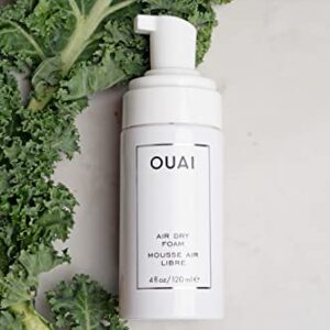 OUAI Air Dry Foam. Wash and Wear Mousse for Perfect Air-Dried Waves. Packed with Kale and Carrot Extract to Condition, Protect and Detangle Hair. Free from Parabens, Sulfates and Phthalates. (4 oz)