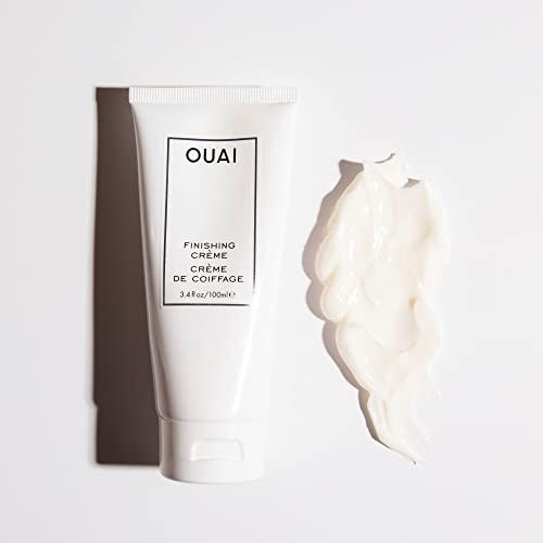 OUAI Finishing Crème. This Lightweight Hydrating Cream Protects from Heat Styling While Smoothing Dry, Split Ends and Adding Shine. Tame Frizz and Add Body. Free from Parabens and Phthalates (3.4 oz)
