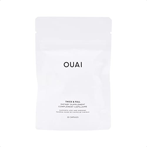 OUAI Thick & Full Hair Supplement Refill Pack, Beauty-Boosting Daily Capsules for Thinning Hair - 30 Capsules