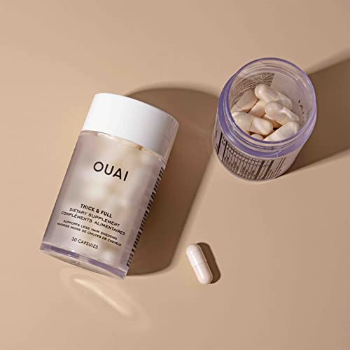 OUAI Thick & Full Hair Supplement Refill Pack, Beauty-Boosting Daily Capsules for Thinning Hair - 30 Capsules