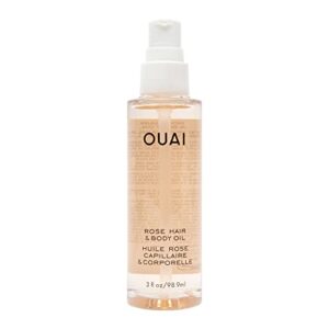 OUAI Rose Hair & Body Oil. A Luxurious, Multi-Purpose Oil to Hydrate Your Hair and Skin. It’s Fast-Absorbing and Scented with Rose and Bergamot. Free from Parabens, Sulfates and Phthalates (3 oz)