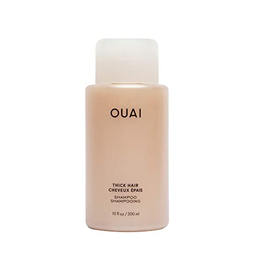 OUAI Thick Shampoo. Fight Frizz and Nourish Dry, Thick Hair with Strengthening Keratin, Marshmallow Root, Shea Butter and Avocado Oil. Free from Parabens, Sulfates and Phthalates. 10 oz