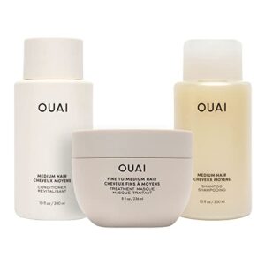 OUAI Fine/Medium Treatment Masque Full Size + Medium Shampoo + Medium Conditioner