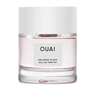 ouai melrose place eau de parfum. an elegant perfume perfect for everyday wear. the fresh floral scent has notes of champagne, bergamot and rose, and delicate hints of cedawrood and lychee (1.7 oz)