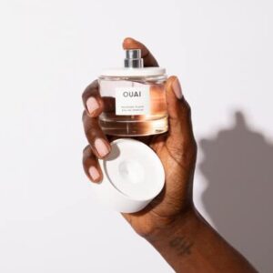 OUAI Melrose Place Eau de Parfum. An Elegant Perfume Perfect for Everyday Wear. The Fresh Floral Scent has Notes of Champagne, Bergamot and Rose, and Delicate Hints of Cedawrood and Lychee (1.7 oz)