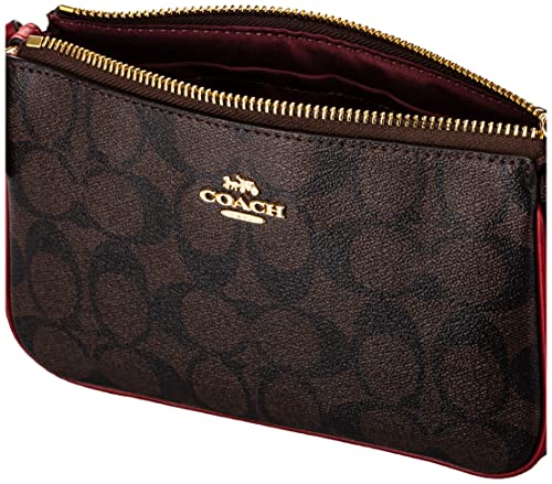 COACH Nolita 19 In Signature Canvas Bag Purse (Brown Red)