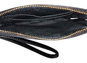 Coach Crossgrain Leather Corner Zip Wristlet, Black