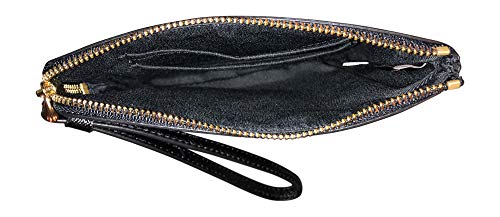 Coach Crossgrain Leather Corner Zip Wristlet, Black