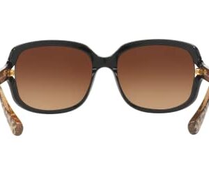 COACH Woman Sunglasses Black Frame, Brown Gradient Lenses, 57MM