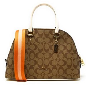 COACH Women's Katy Satchel in Signature Canvas (Khaki Multi)