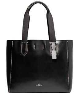 coach derby tote in pebble leather (sv/black)