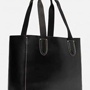 COACH DERBY TOTE IN PEBBLE LEATHER (SV/Black)