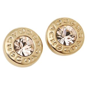 coach gold open circle stud earrings f54516, gold, size no size