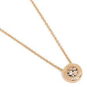 coach open circle stone necklace-rose gold