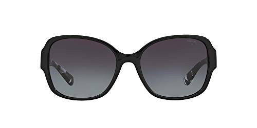 COACH Woman Sunglasses Black Frame, Grey Gradient Lenses, 58MM