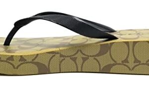 Coach Womens Lynn Flip Flops (Khaki - Black, us_footwear_size_system, adult, women, numeric, medium, numeric_9)