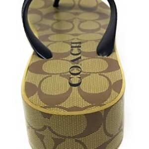 Coach Womens Lynn Flip Flops (Khaki - Black, us_footwear_size_system, adult, women, numeric, medium, numeric_9)