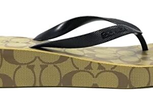 Coach Womens Lynn Flip Flops (Khaki - Black, us_footwear_size_system, adult, women, numeric, medium, numeric_9)