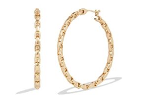 coach large chain hoop earrings gold one size