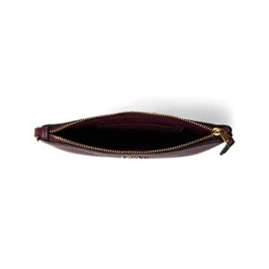 COACH Polished Pebble Small Wristlet Deep Berry One Size