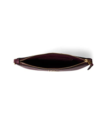 COACH Polished Pebble Small Wristlet Deep Berry One Size