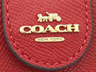 Coach Crossgrain Leather Medium Corner Zip Wallet Style No.6390 Red