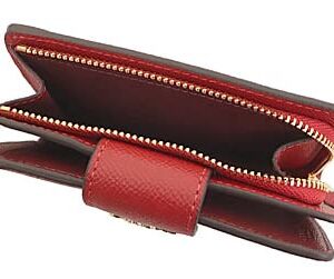 Coach Crossgrain Leather Medium Corner Zip Wallet Style No.6390 Red