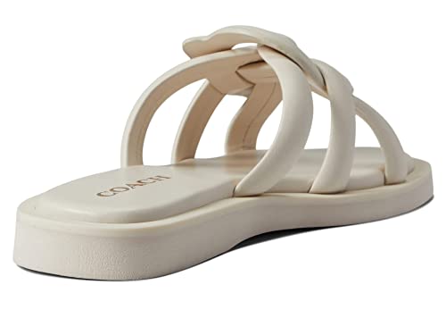 COACH Georgie Leather Sandal White 9 B (M)